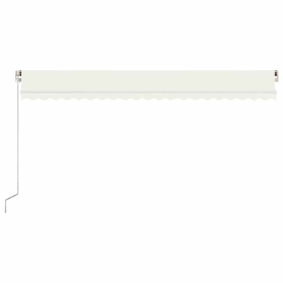 Ręcznie zwijana markiza z LED, 500 x 300 cm, kremowa