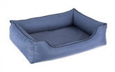 Legowisko dla psa Sofa Valencia Standard w kolorze niebieskim z czarnym wykończeniem Rozmiar: M - 80 x 60 cm