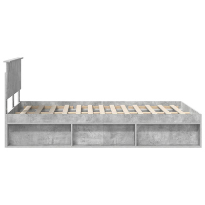 Ramka łóżka Szary beton 135 x 190 cm Drewno inżynieryjne