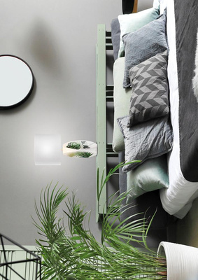 Lampka nocna Palma biała ceramiczna rustykalna z abażurem