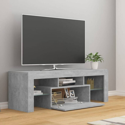 Szafka pod TV z oświetleniem LED, szarość betonu, 120x35x40 cm vidaXL