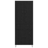 Highboard Czarny Dąb 69,5 x 34 x 180 cm Drewno inżynieryjne