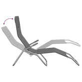 vidaXL Składne leżaki, 2 szt., szare, Textilene i stal