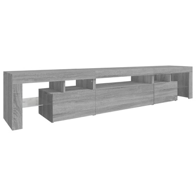 vidaXL Szafka pod TV z oświetleniem LED szary dąb sonoma 215x36,5x40cm