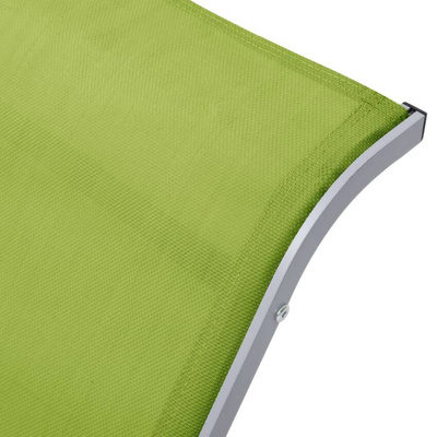 vidaXL Leżaki ze stolikiem, 2 szt., aluminium, zielone