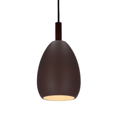 Lampa wisząca brązowa metal / drewno E27 Flen Ledea 50101261