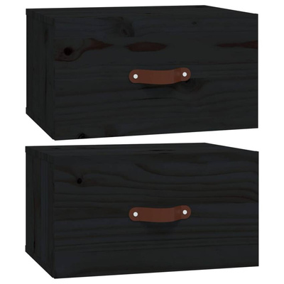 vidaXL Szafki nocne, wiszące, 2 szt., 40x29,5x22 cm, czarne