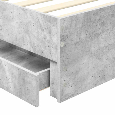 Ramka łóżka Betonowy szary 90 x 190 cm Drewno inżynieryjne