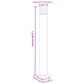 Zewnętrzne lampy stojące, 3 szt., czarne, 110 cm, aluminium