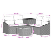 Zestaw Sof 6 szt. Beżowy i jasnoszary