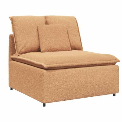 Modułowy moduł centralny sofy z poduszkami beżowy 100 cm