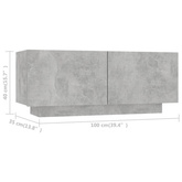 vidaXL Szafka pod TV, szarość betonu, 100x35x40 cm wariant 4