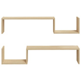 Półki ścienne, 2 szt., dąb sonoma, 100x15x20 cm