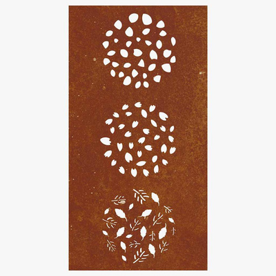 Ogrodowa dekoracja ścienna, 105x55 cm, stal kortenowska, liście