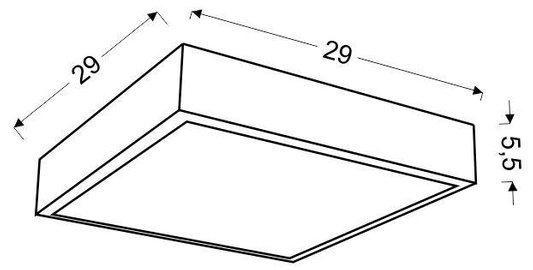Plafon biały szklany kwadratowy LED 16W 4000K 29x29cm Lux Candellux 10-64486