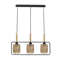 Lampa wisząca z abażurami Crown beżowe abażury potrójna do jadalni