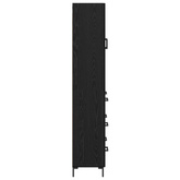 Highboard Czarny Dąb 69,5 x 34 x 180 cm Drewno inżynieryjne