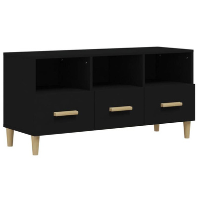 vidaXL Szafka pod TV, czarna, 102x36x50 cm, materiał drewnopochodny wariant 7