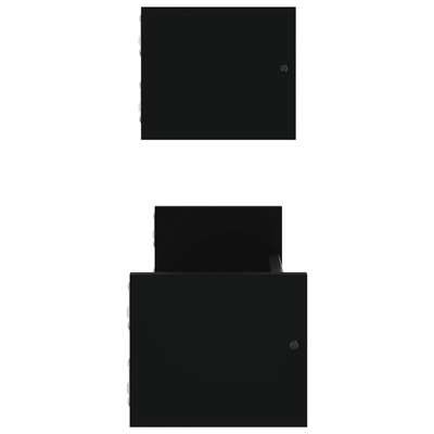 Półki ścienne z drążkami, 2 szt., czarne, 60x16x14 cm