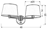 Kinkiet 2xE14 48cm IBIS 22-01309 PATYNA