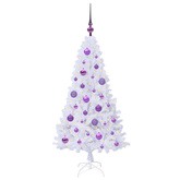 Sztuczna choinka z 150 diodami LED Biały 120 cm PVC i stal