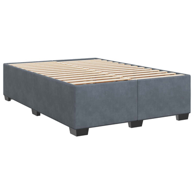Łóżko kontynentalne z materacem ciemnoszary 140 x 200 cm Welur