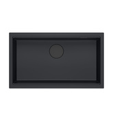 LOGAN 110 GraniteQ zlewozmywak pure carbon 76x44x23,5 cm 1-komorowy podwieszany z syfonem manualnym pure carbon