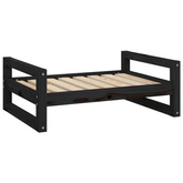 Legowisko dla psa, czarne, 75,5x55,5x28 cm, lite drewno sosnowe vidaXL