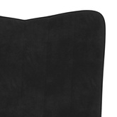 Fotel z podnóżkiem, czarny, obity aksamitem model standard
