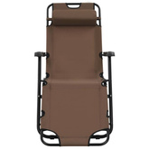 vidaXL Składane leżaki z podnóżkiem, 2 szt., stalowe, brązowe