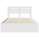 Ramka łóżka Z zagłówkiem Biały 160 x 200 cm Lite drewno sosnowe