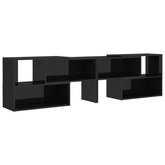vidaXL Szafka pod TV, czarna, wysoki połysk, 149x30x52 cm