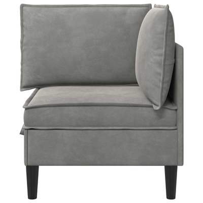 Sofa z miejscem do przechowywania jasnoszary Welur