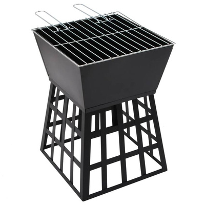 vidaXL Palenisko i grill 2-w-1, 34 x 34 x 48 cm, stal