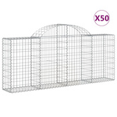 Kosze gabionowe, 50 szt, 200x30x80/100 cm, galwanizowane żelazo