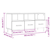 vidaXL Szafka pod TV, czarna, 102x36x50 cm, materiał drewnopochodny