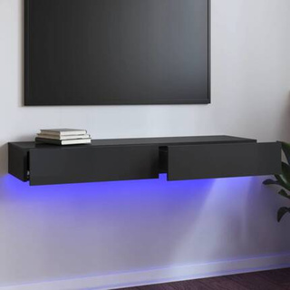 vidaXL Szafka pod TV z LED, szara z połyskiem, 120x35x15,5 cm