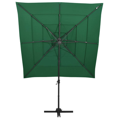 4-poziomowy parasol na aluminiowym słupku, zielony, 250x250 cm