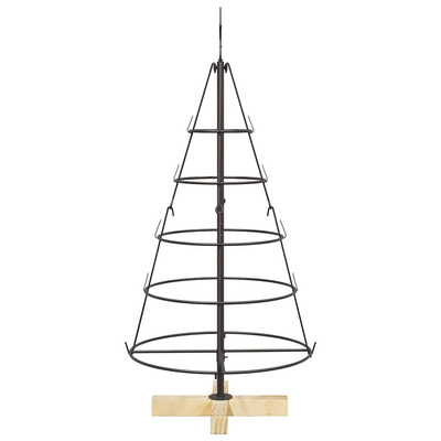 Choinka Stożkowa Świąteczna z podstawą Czarny 90 cm Stal