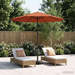 Parasol ogrodowy z podstawą 230 x 230 cm Poliester Prostokątny