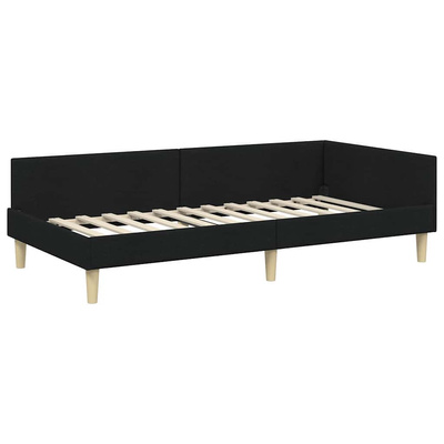 Rama łóżka narożnego Czarny 90 x 200 cm tkanina