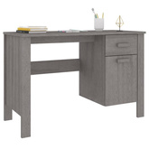vidaXL Biurko HAMAR, jasnoszare, 113x50x75 cm, lite drewno sosnowe
