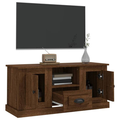 vidaXL Szafka pod TV, brązowy dąb, 100x35,5x45 cm