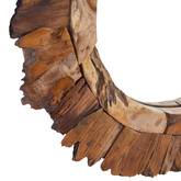 vidaXL Lustro ścienne, 60 cm, tekowe, okrągłe