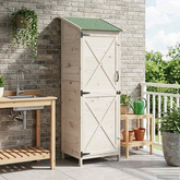 Shed ogrodowy Biały 59,5 x 56 x 176,5 cm Drewno Świerkowe