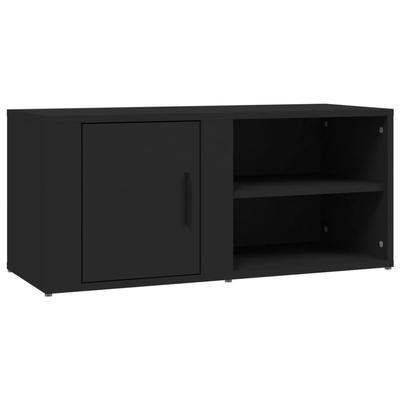 vidaXL Szafka pod TV, czarna, 80x31,5x36 cm, materiał drewnopochodny