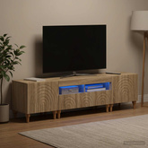 Zestaw 3-częściowy szafki RTV z LED dąb Sonoma