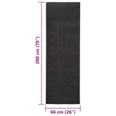 vidaXL Sizalowy dywanik do drapania, czarny, 66x200 cm