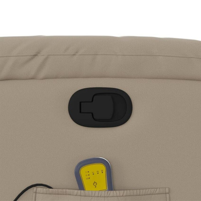 vidaXL Rozkładany fotel masujący, cappuccino, obity sztuczną skórą