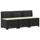 Sofa ogrodowa 3-osobowa z poduszkami w rattanowym wyglądzie